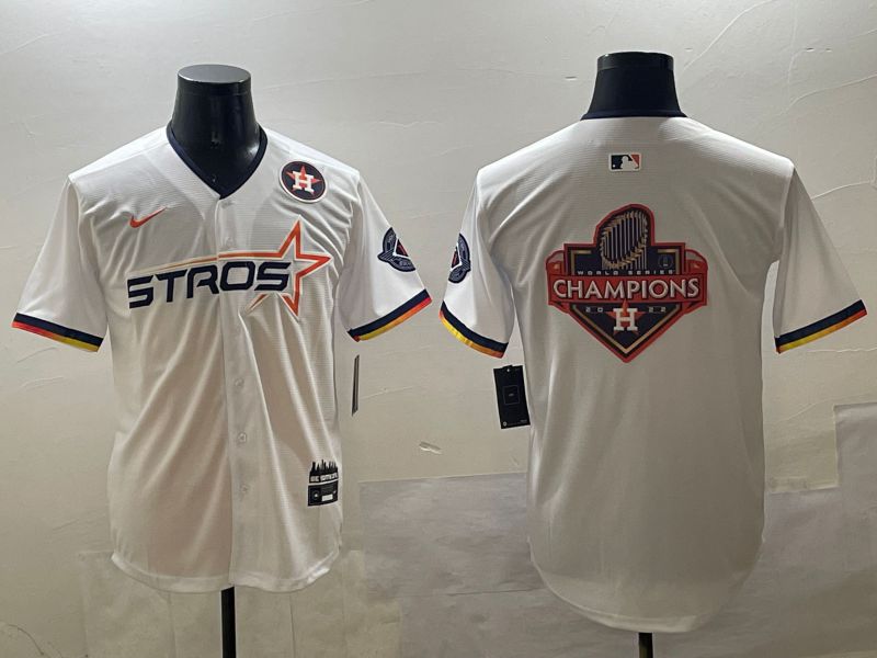 Men Houston Astros Blank White Three generations Joint Name 2025 Nike MLB Jersey style 19